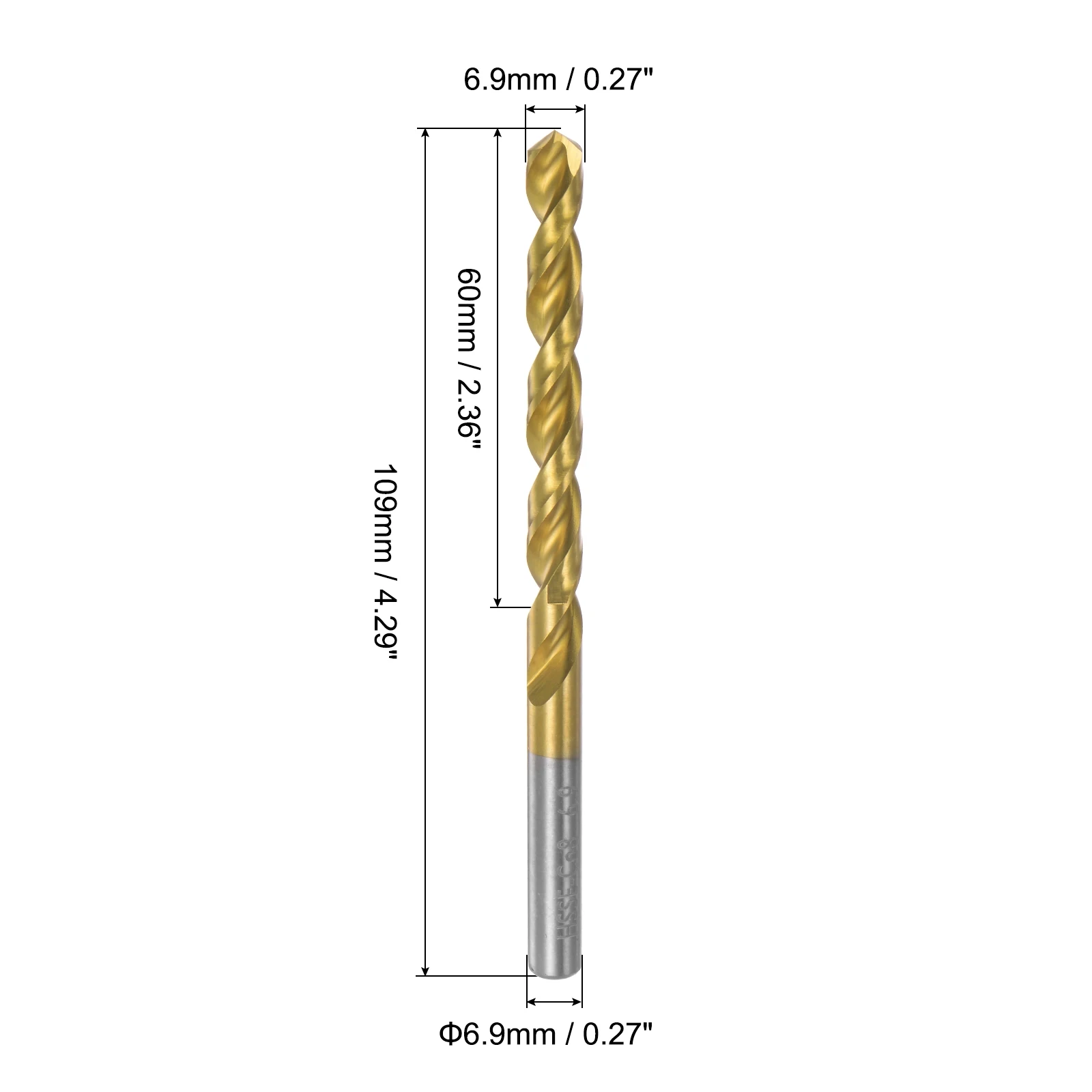 Uxcell 4Pcs High Speed Steel HSS Twist Drill Bit Set 3/4/5/6mm Fully Ground Titanium Coated Drill Bit Kit for Metal Wood Plastic