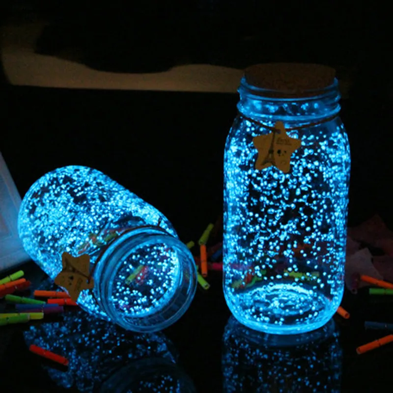 10g Glow In The Dark DIY Luminous Party Super Luminous Particle Pigment Wishing Bottle Fluorescent Particles Gift Decoration