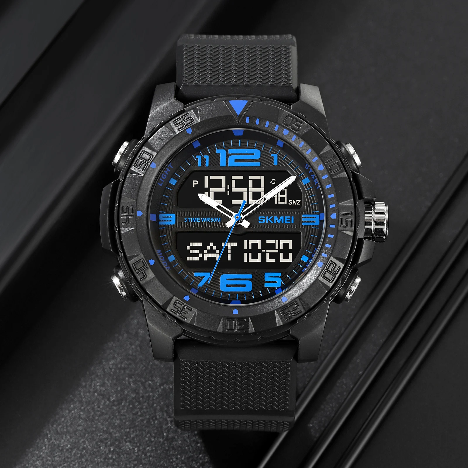 SKMEI Japan Digital movement 3 Time Countdown Sport Watches Mens Back Light 5Bar Waterproof Stopwatch Date week Wristwatch