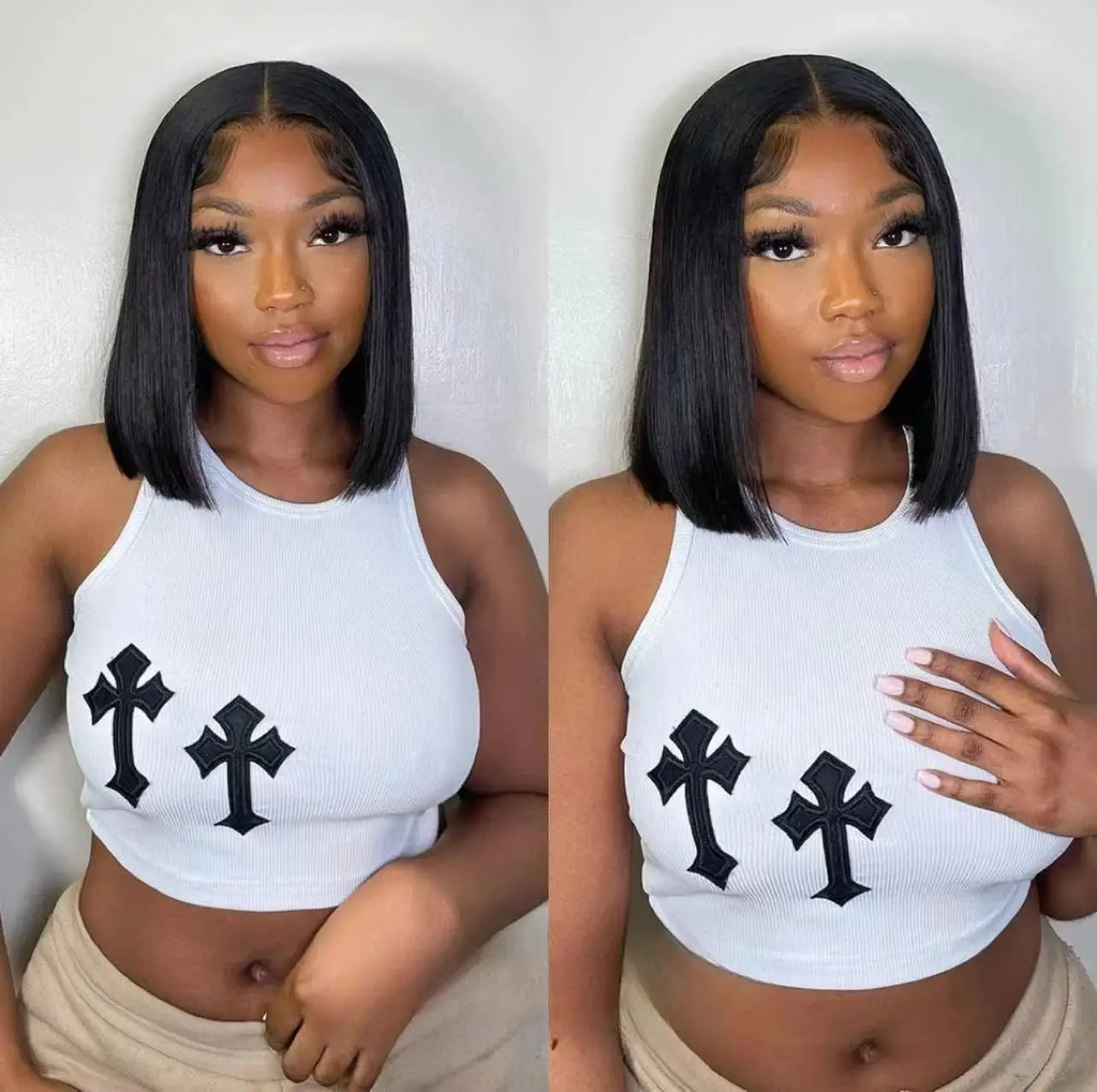 

Bob Wig Human Hair 4x4 5x5 Bob Lace Front Brazilian Wigs For Women High Density Straight 13x6 HD Transparent Lace Frontal Wigs
