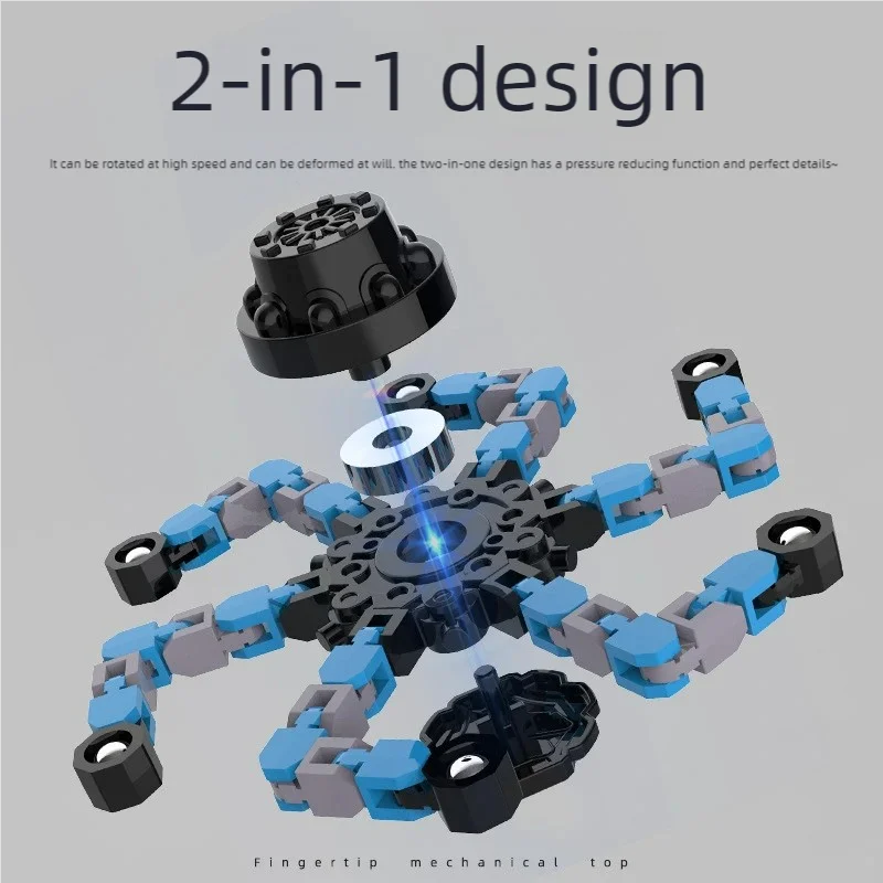 Kids Vervormd Fidget Spinner Keten Speelgoed voor Kinderen Weerstand Hand Spinner Vent Speelgoed Lichtgevende Gyro Vervorming Volwassen Gift