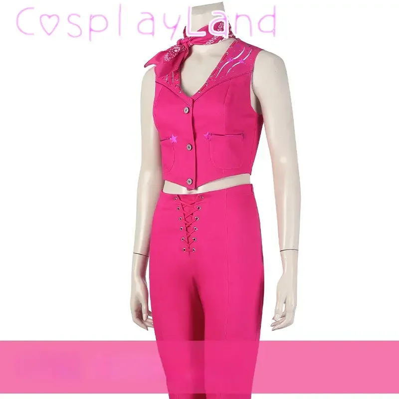 SN88 2023 Movie Barbie Cosplay Costume for Women Girls Fashion Clothes Pink Top Pants Uniform Halloween Carnival Party Suit*#2@5