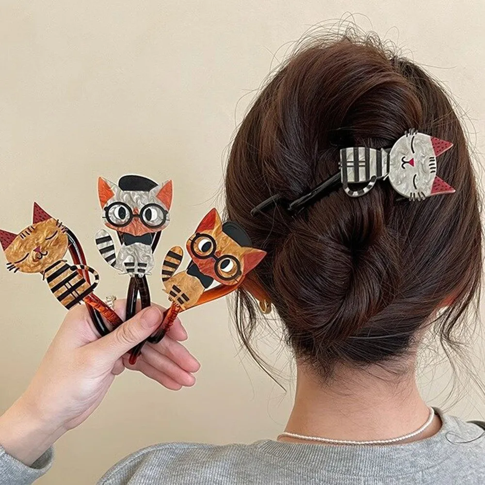 

Cute Cartoon Cat Twist Hair Clip for Women Girls Long Hair Holder Barrette Hairpin Hairgrip Girl's Fashion Hair Accessories