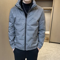 Casual 2024 Autumn Winter Men's Duck Down Jacket Outwear Loose Puffer Coat Plus Size L-5XL Warm Down Garment Youth Windproof Top