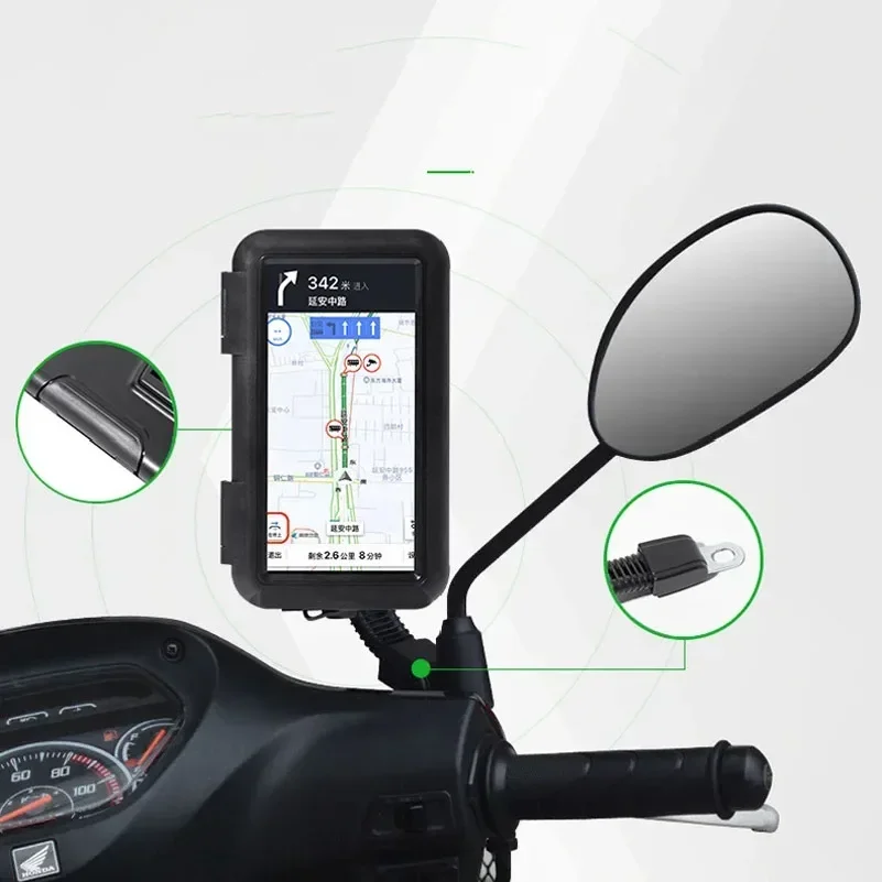 Motorcycle Phone Holder Support Moto Bicycle Waterproof Case Handlebar Stand Case Mount Waterproof Scooter Motorbike Phone Bag view 5
