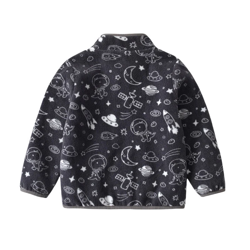 2-8T صواريخ الفضاء الأطفال السترات أبلى للبنين ربيع الخريف سستة لطيف الساخن بيع الملابس الدافئة معاطف الطفل الملابس #2