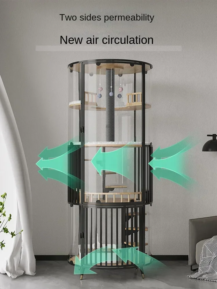 

Hot Sales Glass Panoramic Cat Villa, Cat Cage, Cat Room, Luxurious Large Household, Indoor With Integrated Toilet