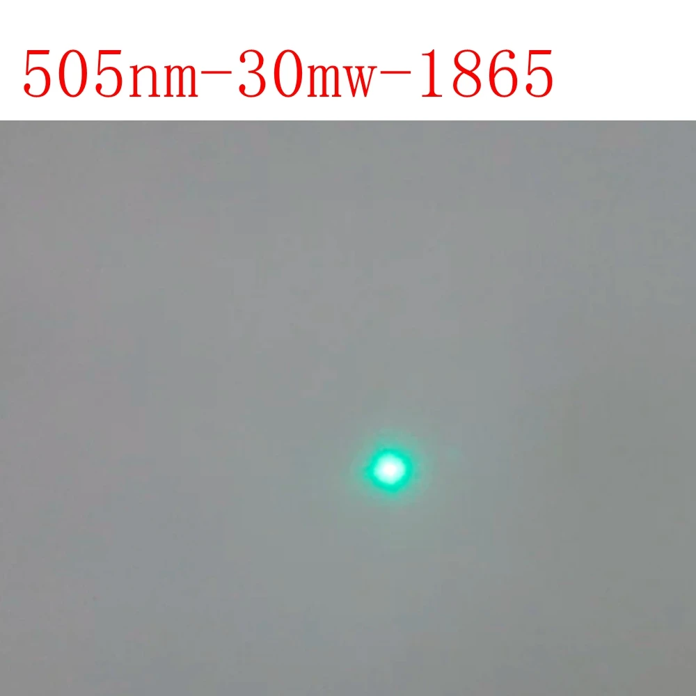 焦点調整可能な505nm、30mwの緑色レーザーモジュール。ドット、ライン、十字線の出力が可能。産業用。サイズ：18×65mm。
