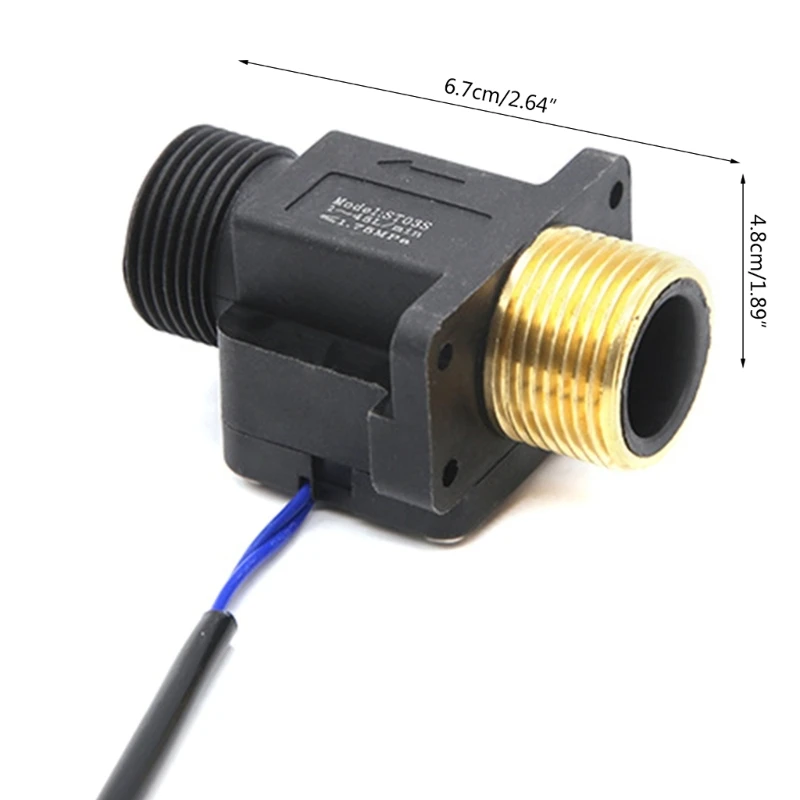 3/4'' G1'' Filettatura maschio Ottone Sensori flusso d'acqua, Sensori ad effetto Misuratore portata Misuratore