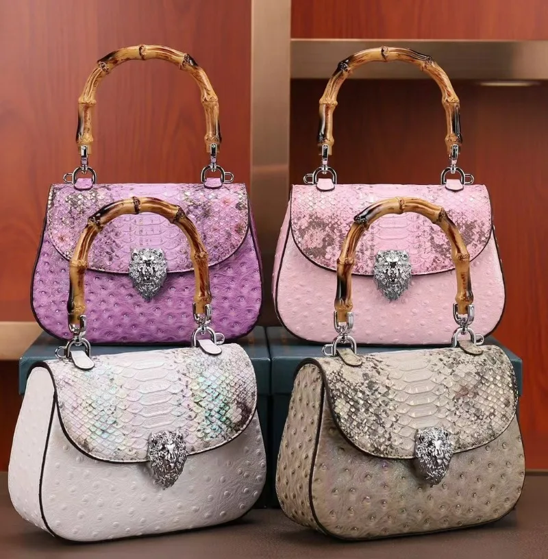 

Compact and Cute Phone Bag, Shaped Saddle Bag, Hand-held Crossbody Bag, High-end Snake Patterned Bamboo Hand-held Bag