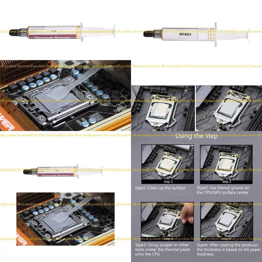 

R1WD Thermal Paste HY883 TU5G 6.5W/m-K Thermal Compound Conductive Silicone Grease Heat Sink for CPU GPU Chipset Notebook
