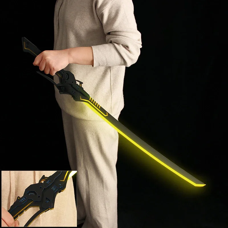 80cm Lightsaber Cyber Punk GRAY RAVEN：PUNISHING Weapon Sirius Acrylic Charge Luminous Wearable Katana Boy Cosplay Safe Toy Sword