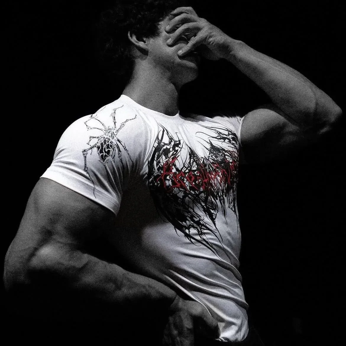 Breathedivinity Muscle Fit Tee Men Women Compression High Stretch Quick Dry Breathable Gothic Streetwear Y2K Gym Training Top image 2