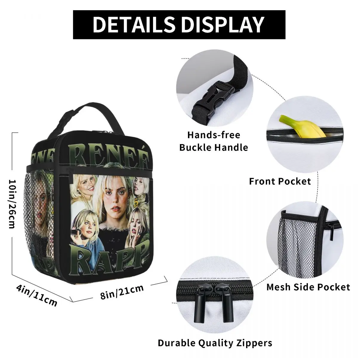 Limited Renee Rapp Merch Insulated Lunch Bags For Picnic Food Box Portable Cooler Thermal Lunch Box