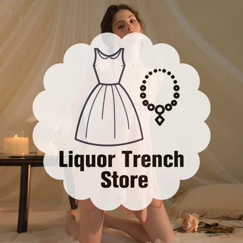 

Sexy Lace V-neck Pajamas Silk-like Mesh Halter Backless Irregular Nightdress