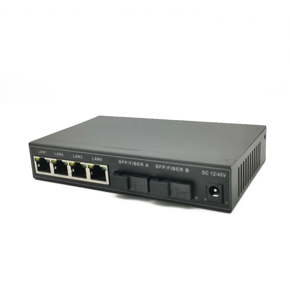 

4 Port 10/100/1000M POE Fiber Optic Switch + 2 Port 1000M Optical SFP Fiber POE Switch