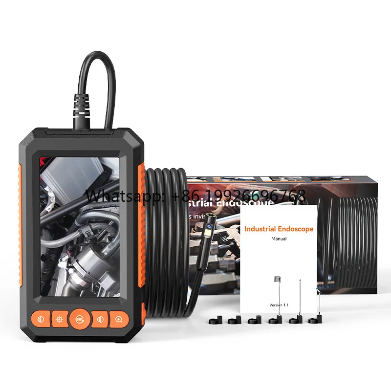 

C43-M New Professional Industrial Endoscope IP67 Waterproof 8LED 4.3Inch Screen 1080P HD Sewer Drain Hard Cable Borescope Camera