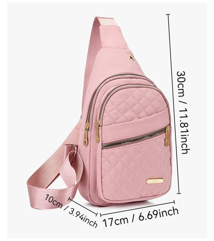 New Fashion Chest Bag Women\'s Nylon Cloth Bag Lightweight Crossbody Bag Women\'s Backpack Small Single Shoulder Chest Bag