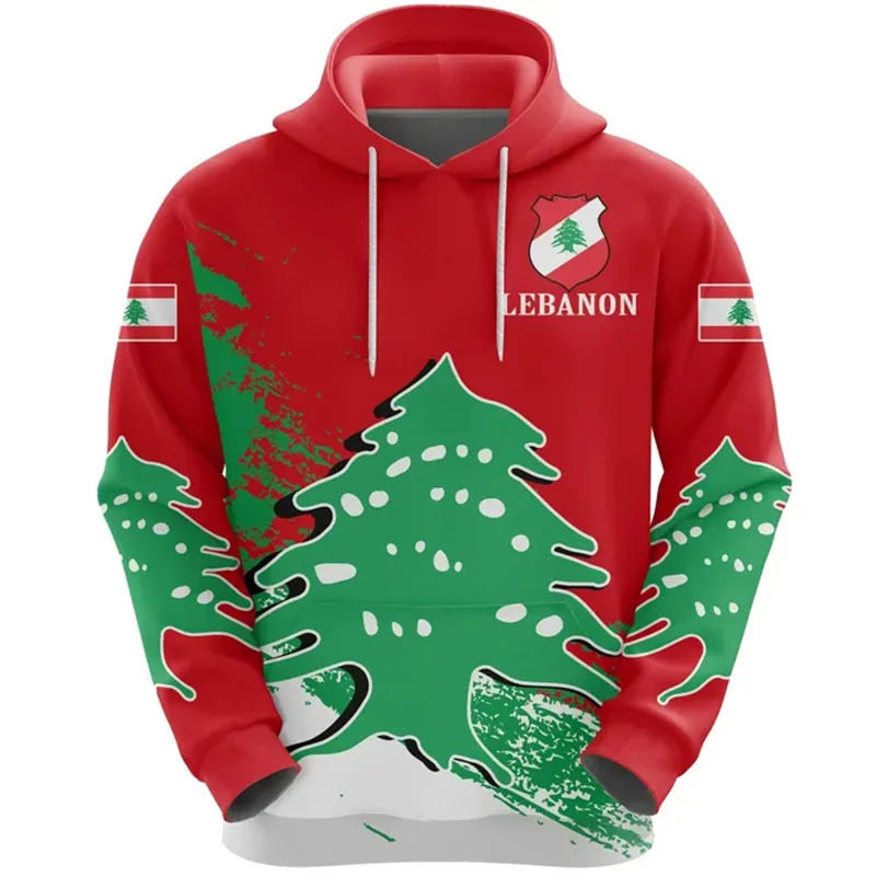 Peace And Love The Republic-of Lebanon Ethnic Flag 3D Printed Hoodies Lebanon Tribal Emblem Graphic Hooded Sweatshirts Pullovers