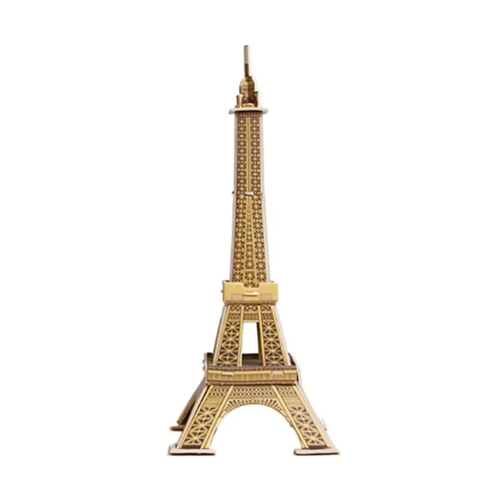 Papel edificios de fama mundial modelo casa 3D Mini rompecabezas de cartón la Torre Eiffel Empire State Building DIY juguetes de construcciones