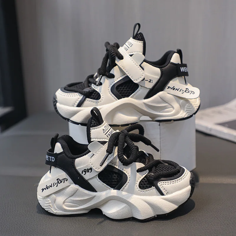 

Модная обувь для девочек, осень 2024, новые детские кроссовки, дышащая противоскользящая сетчатая обувь для мальчиков, простая универсальная повседневная обувь для девочек