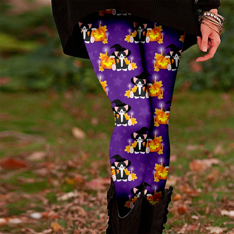 

Брюки с розовым черепом, леггинсы на Хэллоуин для женщин, вечерние брюки, брюки со средней талией с 3D принтом, сексуальные узкие колготки для тренажерного зала, фитнеса, женские леггинсы