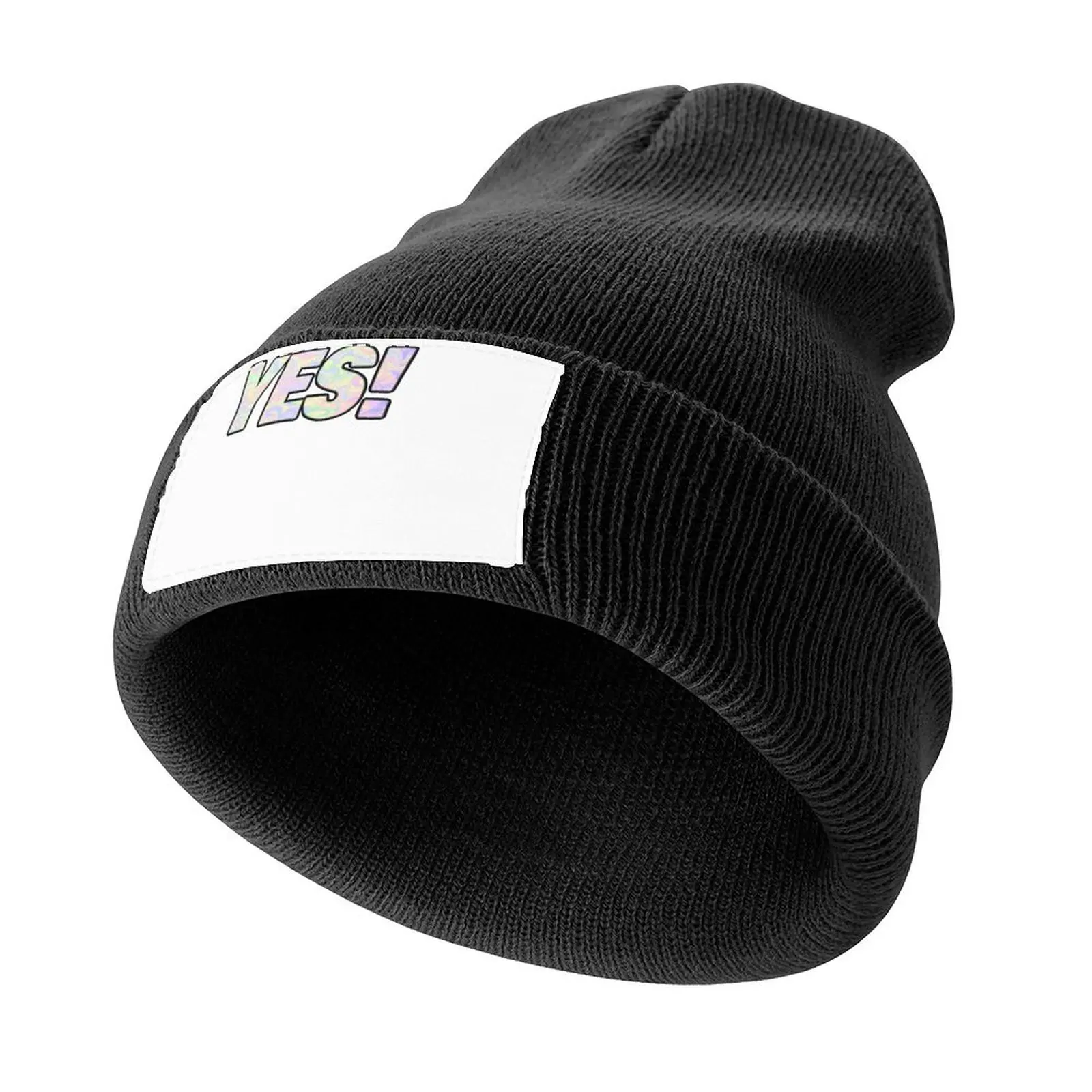 The Word Yes Marble Unicorn Design That Says Yes Use This Design To Testify The Word Pun Typography Knitted Cap