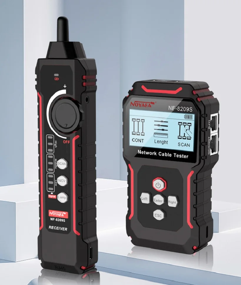 

NOYAFA NF-8209S Network Cable Tracker Lan Measure Tester Network Tools LCD Display Measure Length Wiremap Tester Cable Tracker
