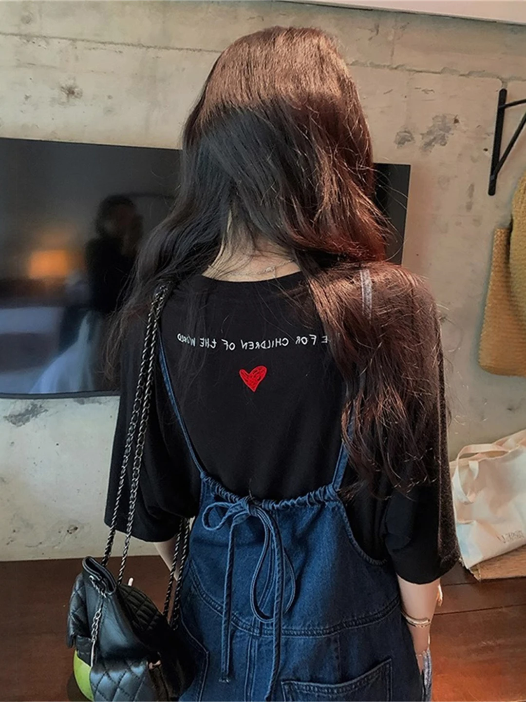 Retro Hong Kong Sle Casual Eendelige Broek Dames Zomer Losse Lange Denim Overalls Leeftijdverlagende Vloerlengte Broek