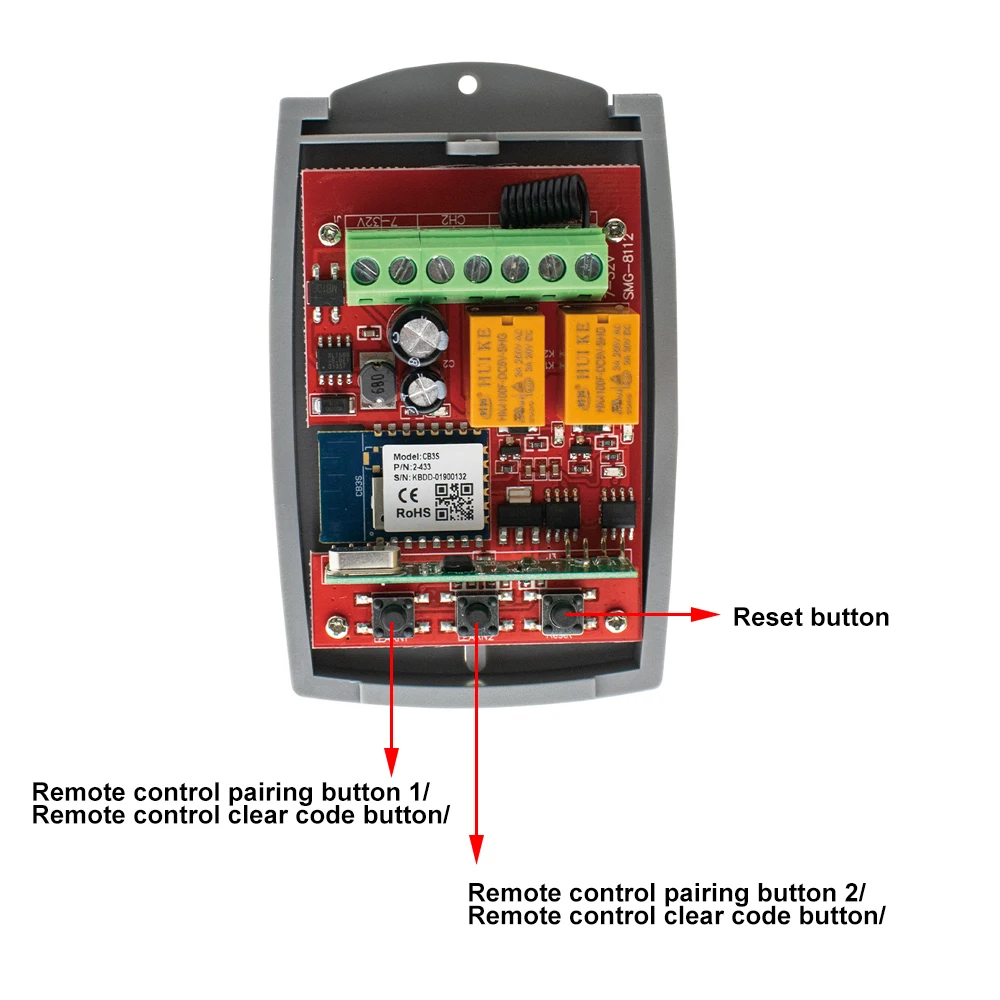 Imagem -06 - Receptor Universal para Porta de Garagem 433mhz Wi-fi Canais Abridor de Portão Tuya Módulo de Interruptor de Controle Remoto Canais 433.92mhz Controlador