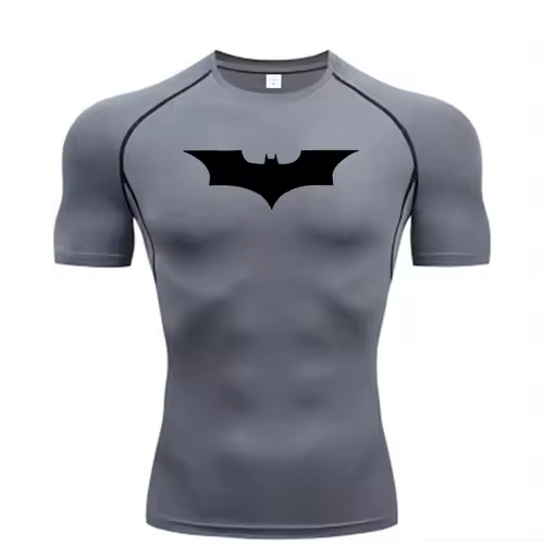 Bat Printed Men's Tight T-Shirt Running Compression Compression T Shirt Gym Fitness Jogging Short Sleeve Male Casual Shirt Tops - Image 6