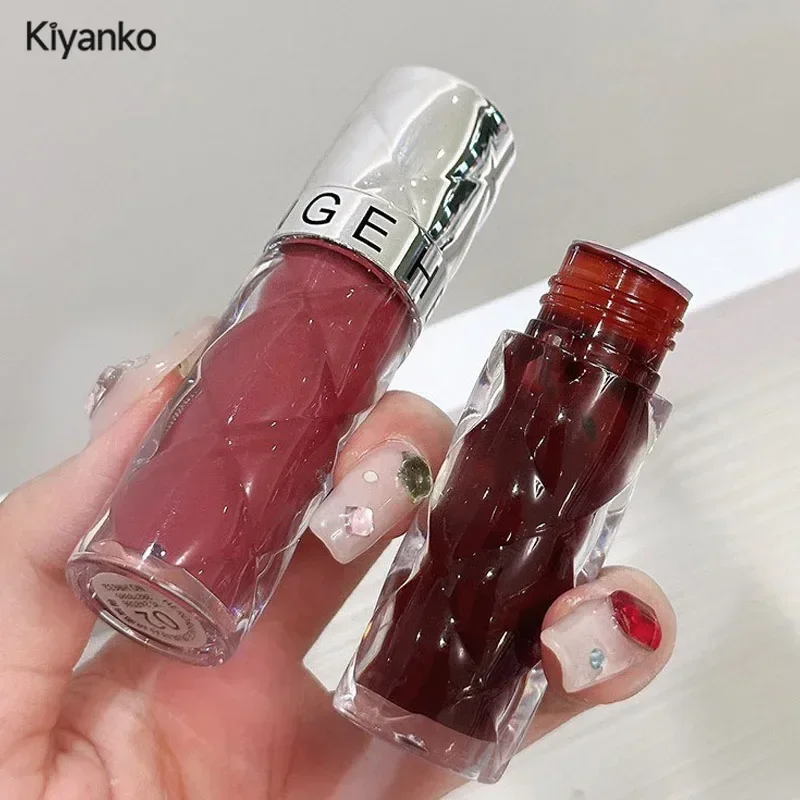 Nude Pink Mirror Water Lip Glaze Jelly Transparent Lip Oil Nawilżający błyszczyk wodny Błyszczyk zwiększający objętość rzadkich kosmetyków kosmetycznych