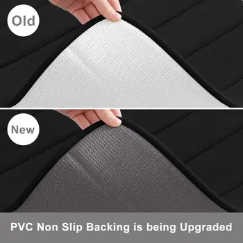 黑色毛絨記憶棉浴室墊,防滑淋浴浴缸地毯,快乾機洗 6 最佳銷售 浴室墊 - №2