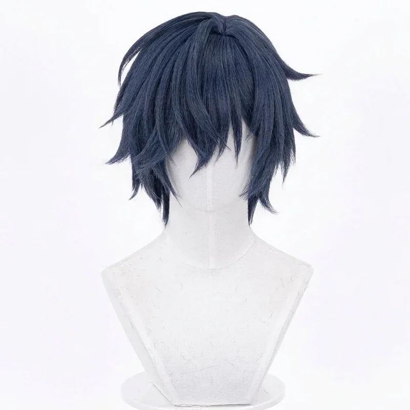 Game Genshin Impact Valeriy Cosplay Wig Side Part Layered Spiky Scalp Top For Halloween Comicon Party Adult Women Men
