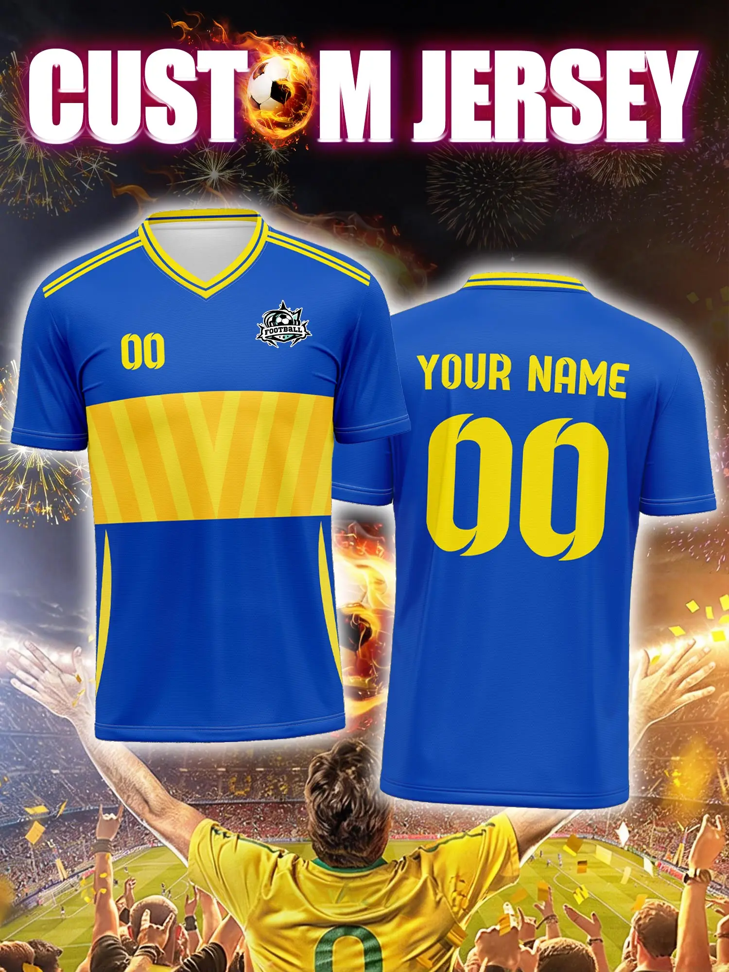 

Спортивная футболка с V-образным вырезом для взрослых и детей, с индивидуальным именем и номером, быстросохнущая, модная, с сублимационной печатью, 2026