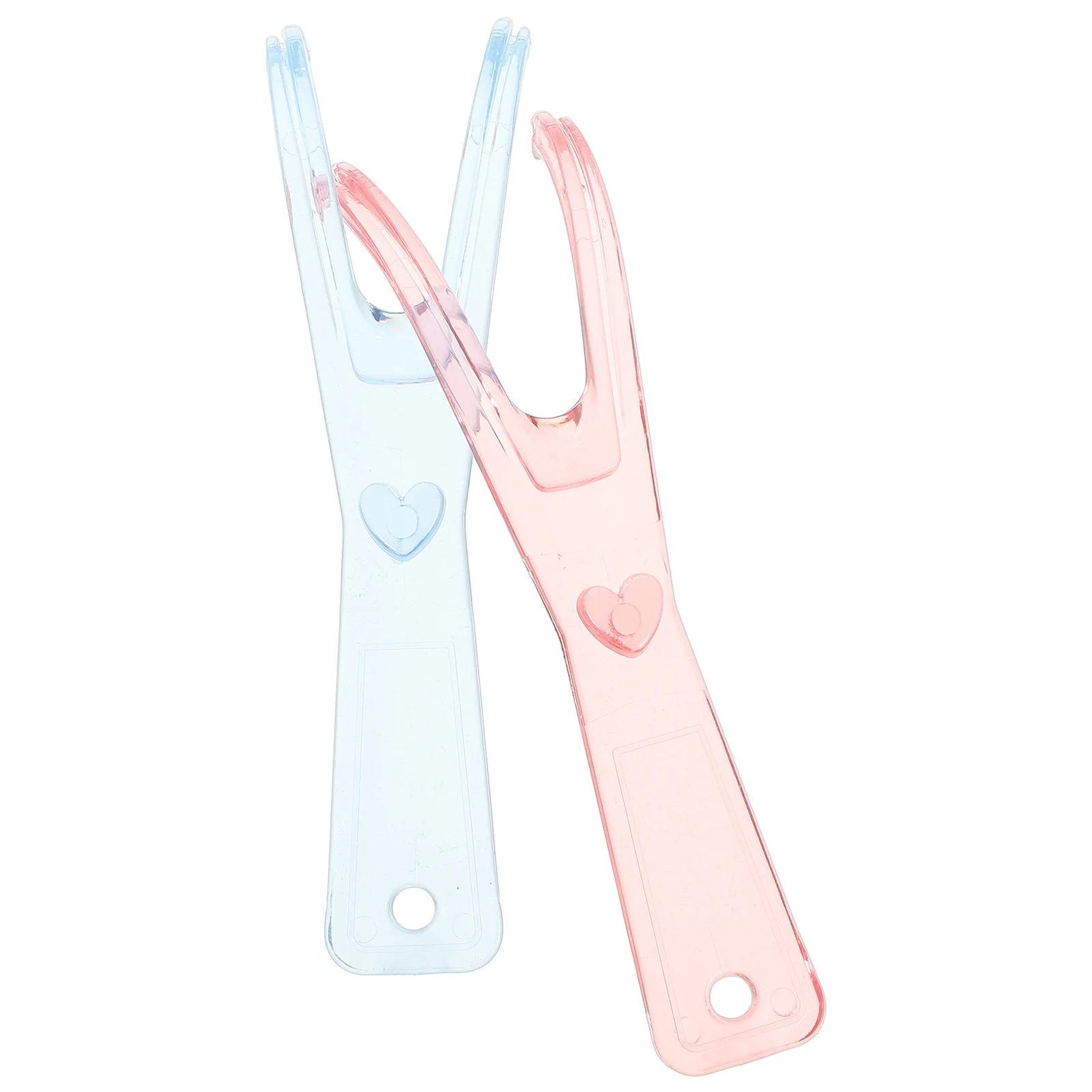 2pcs Dental Floss Holders Dental Flosser Built-In Spool Flat Wire Dental Floss Replacement Racks (Pink + Blue)