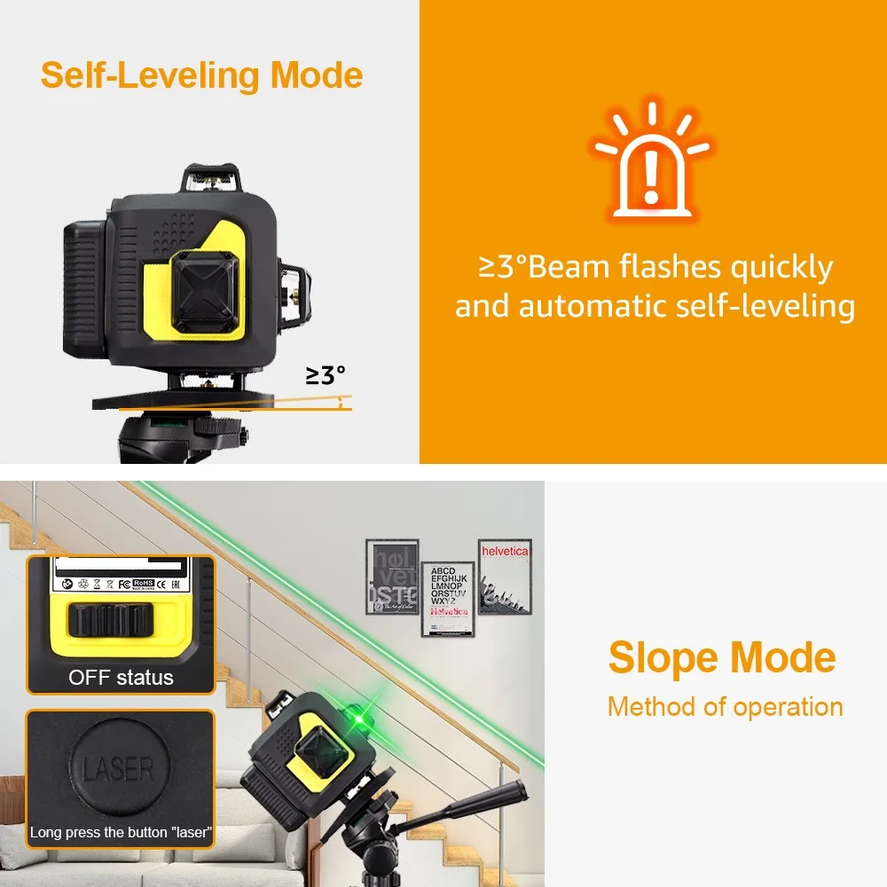 Fukuda 16 lines 4D Cross Line Laser Level 360 Self-Leveling Green Nivel Laser with Remote Control