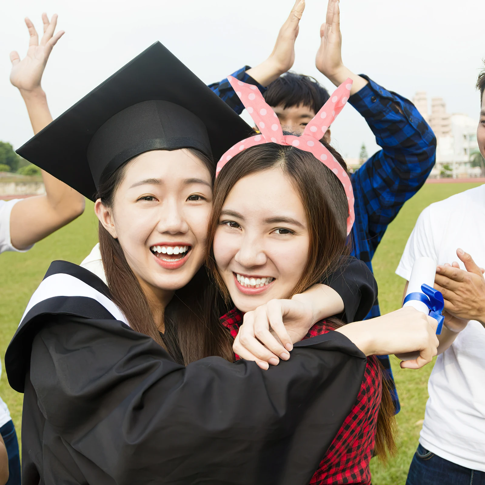 

6Pcs Round Dot Hairbands Bow Knot Cloth Headbands Bright Colors Stylish Hair Accessories for Women Girls Ladies