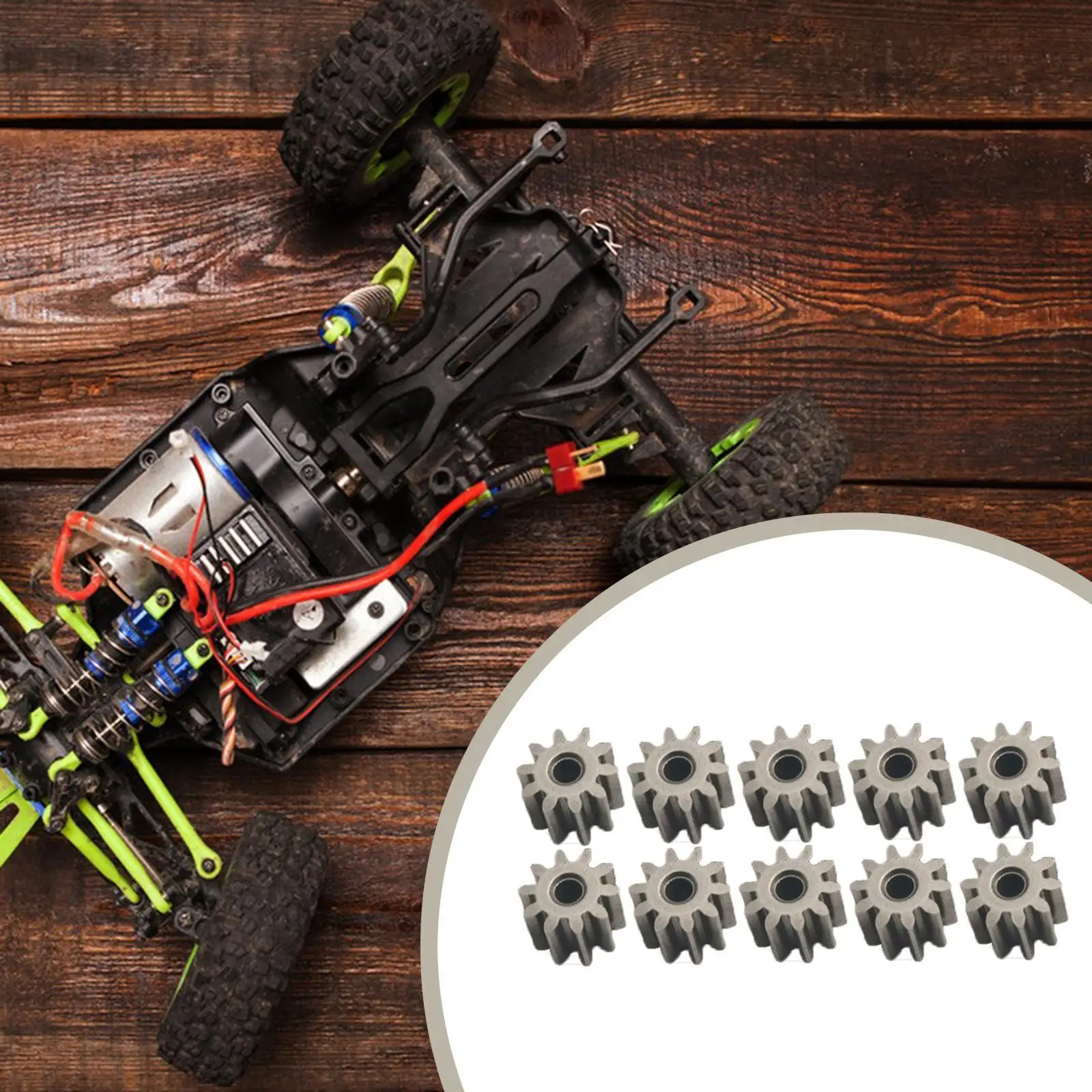 

10 Pieces RC Motor Pinion, Spare Parts, 10T Pinion Gear, RC Model Vehicle Parts for MN99S2 MN168 1:12 Truck