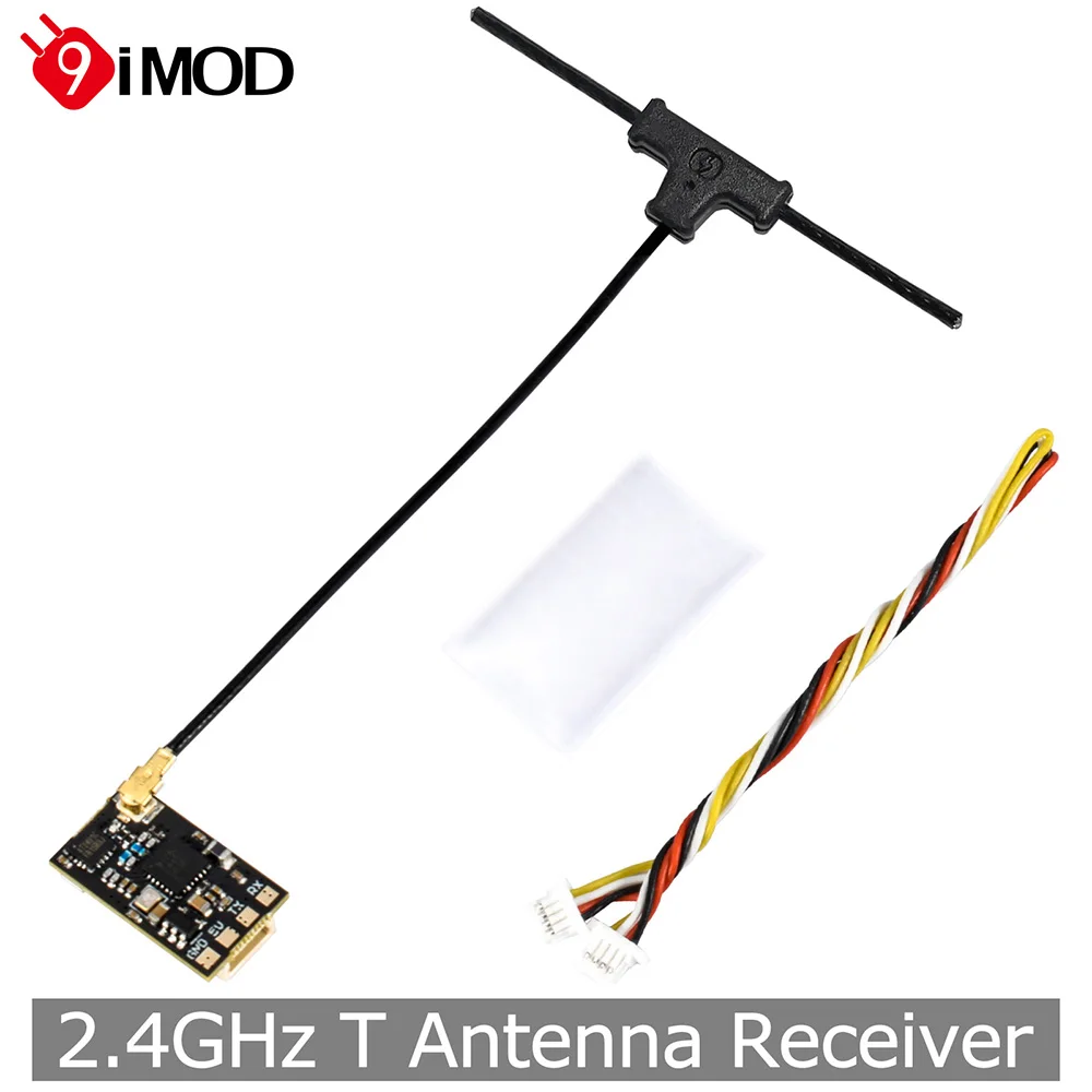 Receptor ELRS 9IMOD de 2,4 GHz, receptor de antena T de 2,4 GHz, módulo Nano de baja latencia para carrera FPV y FPV de largo alcance