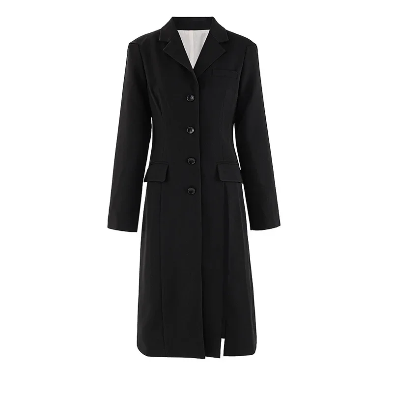 

SuperAen 2024 Autumn and Winter New European and American Style High-end Commuting Lapel Trench Coat
