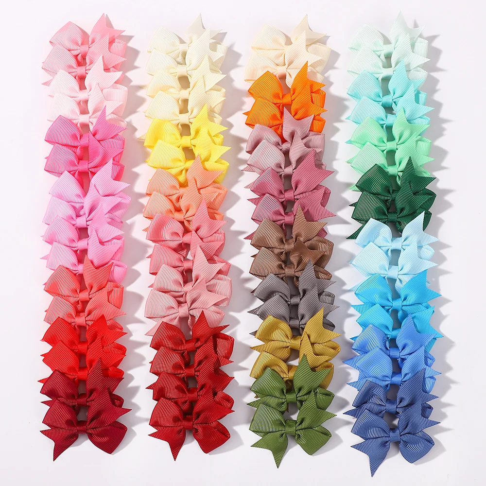 

40Pcs Random Color Cute Bowknot Hairclip Ribbon for Baby Girls Boutique Headwear Kids Hair Accessories Gifts Wholesale