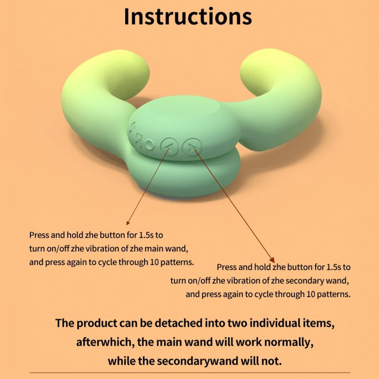 هزاز تحفيز مزدوج، 10 أوضاع اهتزاز للنساء، هزاز للنساء، محرك مزدوج، سيليكو صامت مقاوم للماء وقابل لإعادة الشحن #6