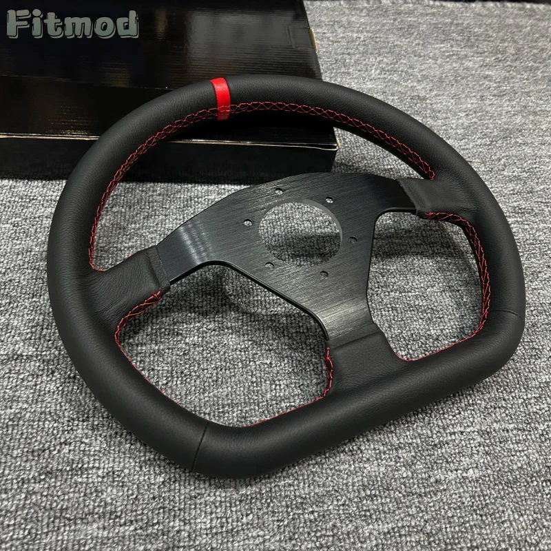 12.6-inch/320mm D-shaped flat high-quality genuine leather racing simulation game steering wheel PCD70MM
