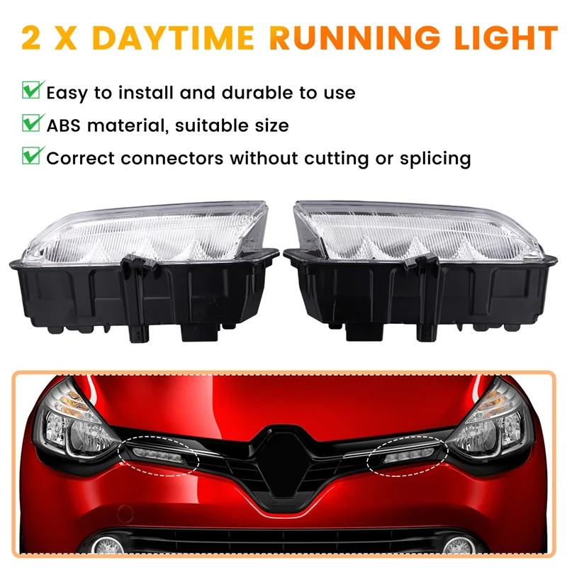 

A95E-2 шт. автомобильные дневные ходовые огни для Renault Captur Clio 4 2012-2015 дневные ходовые огни 266003864 Р 266059493 Р
