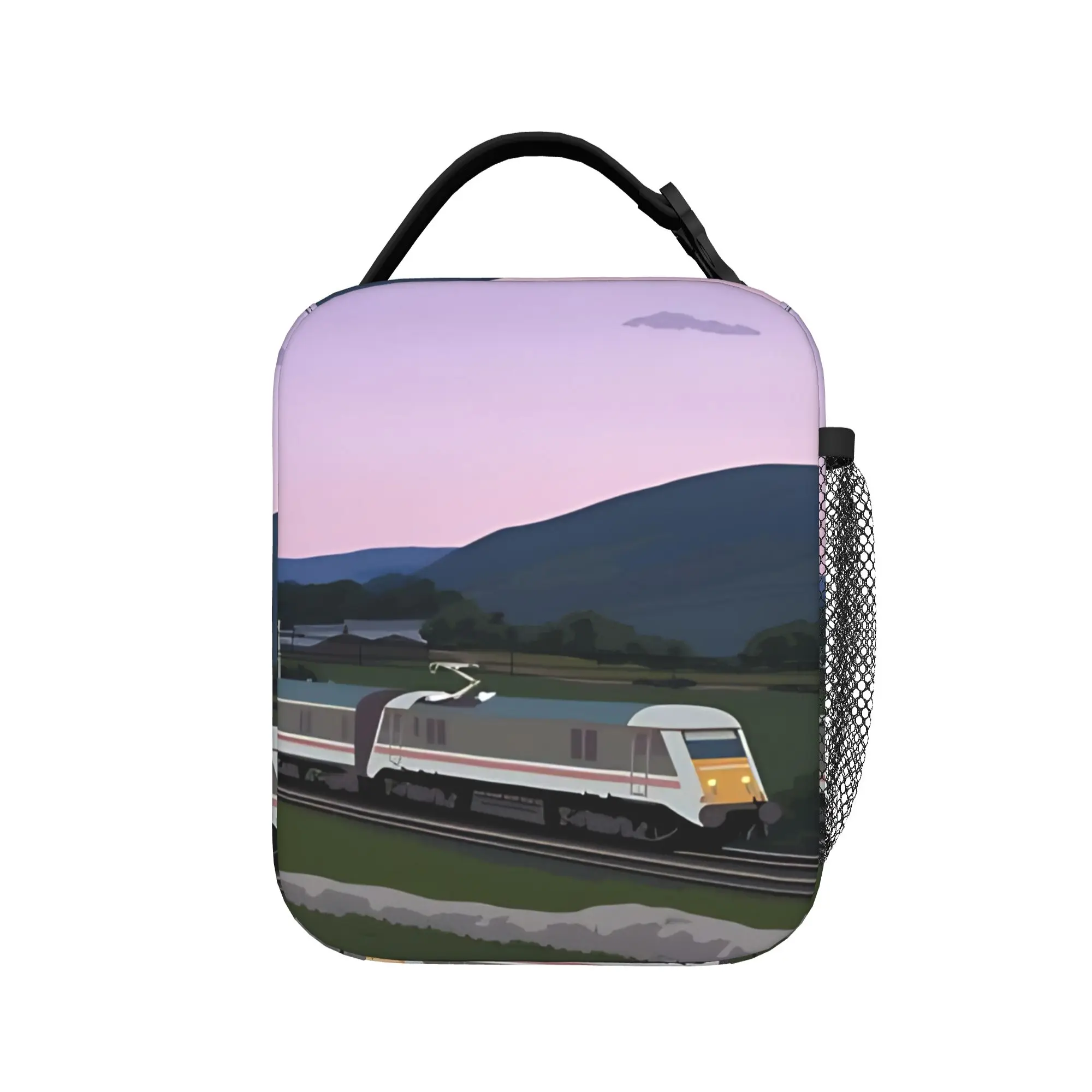 Sleeping Cars Insulated Lunch Bags High Capacity High Speed Rail Train Lunch Container Cooler Bag Tote Lunch Box Bento Pouch