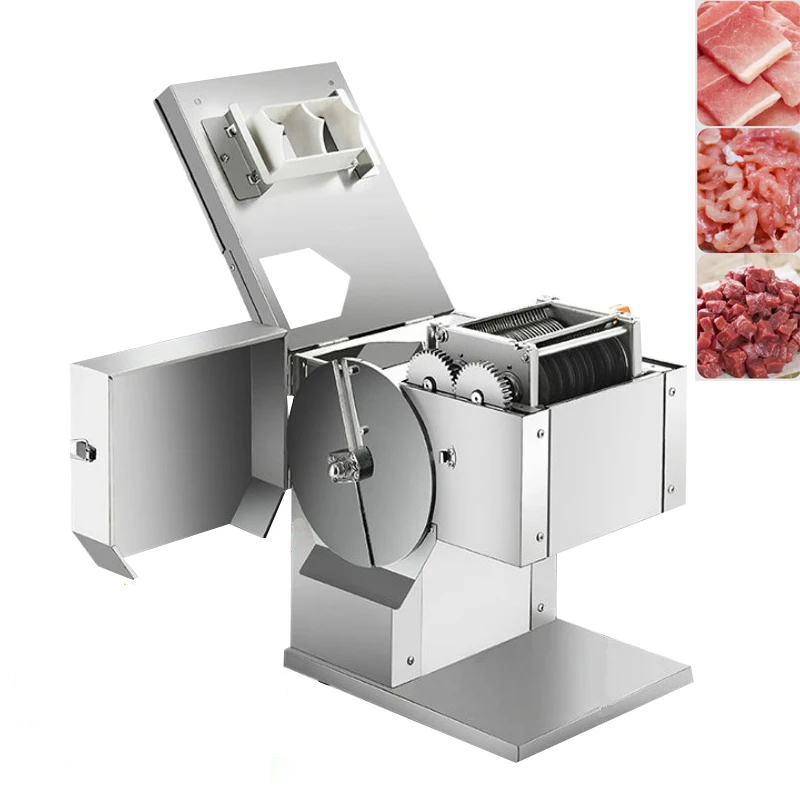 

Stainless Steel Meat Slicer Commercial Meat Cutting Machine Electric Vegetable Meat Shredding Dicing Machine 850W