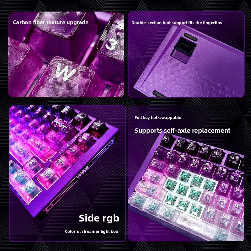 YAKE DF75 Magnetic Switch Keyboard Frosted Transparent Keycaps Vacuum Nano Waterproofing 8k Low Latency Gaming Keyboard