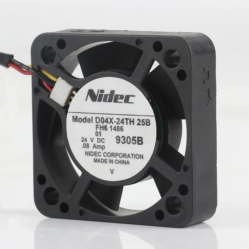 Original Nidec D04X-24TH 25B D04X-24TH 07B D04X-24TH DC24V 0.08A 4010 4CM 3-wire inverter copier cooling fan 40*40*10MM