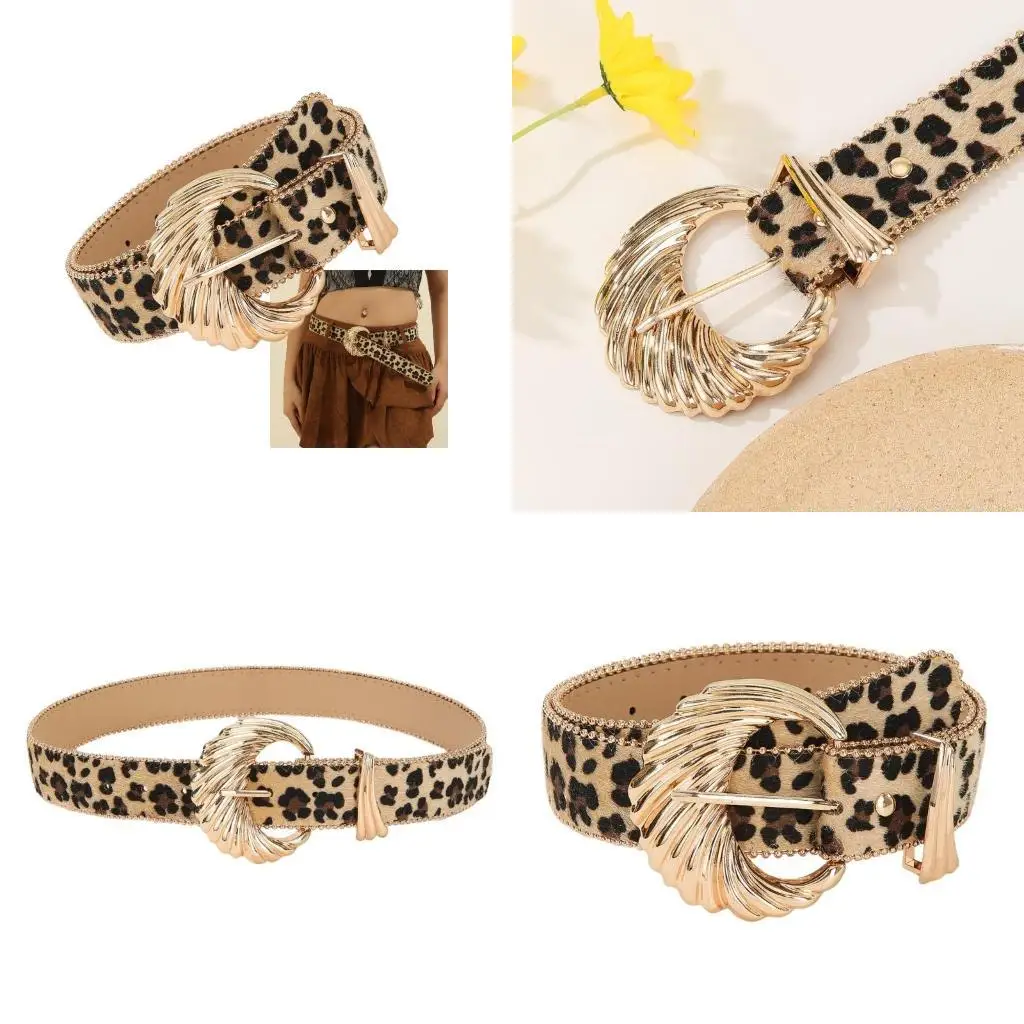 

39BB Unisex Belt for Women Men 2000s Leopard Belt for Jeans Shorts Eye Catching Waiststrap Pants Belt Fashion Waist Ornaments